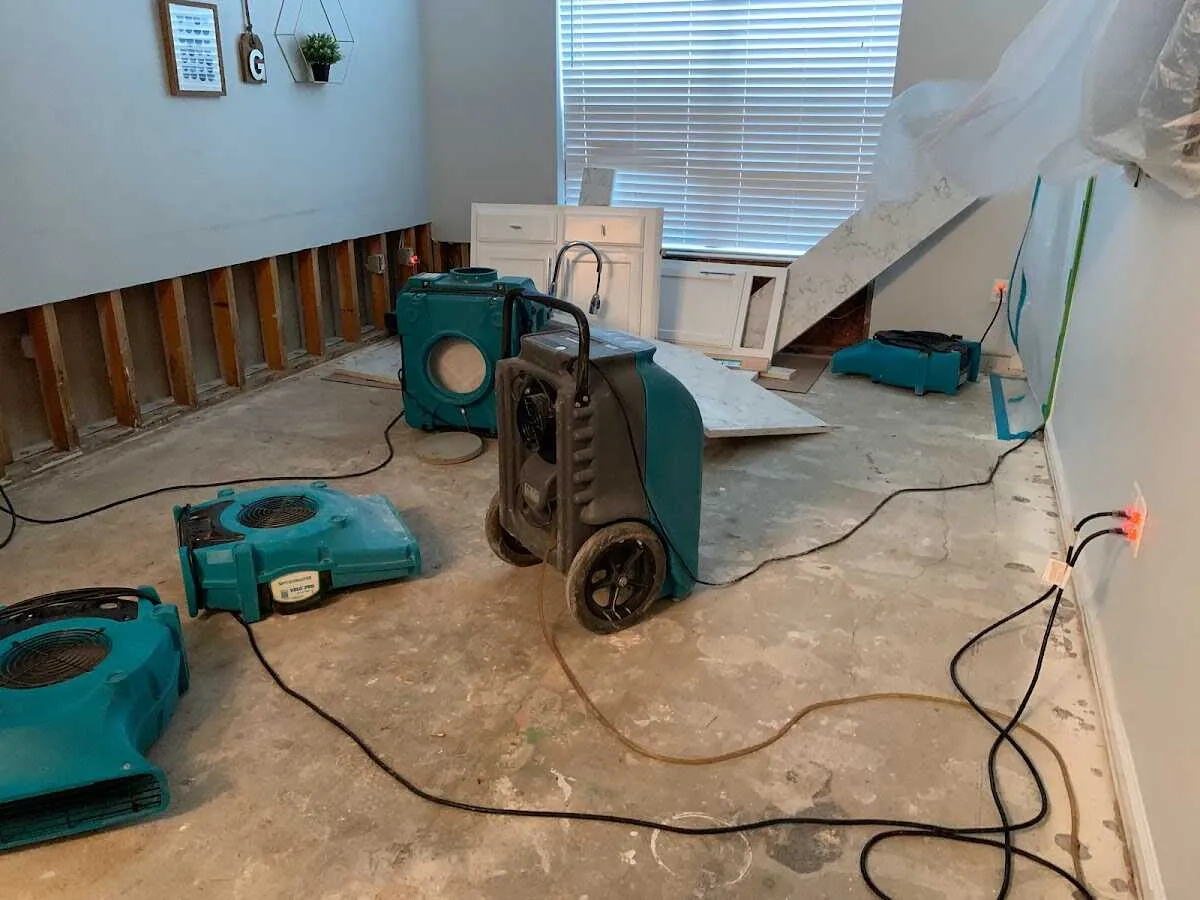 Dehumidifier in flood-cut room for Water Extraction & Removal in Banning